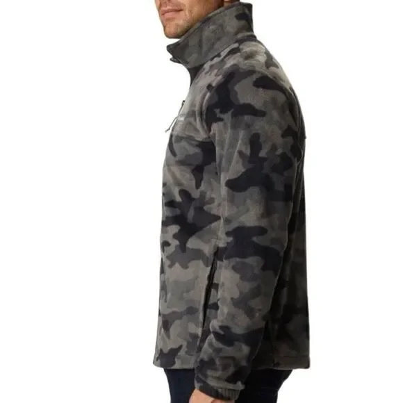COLUMBIA Mens MEDIUM Steens Mountain Camo Black/Gray Full Zip Jacket - Picture 7 of 14